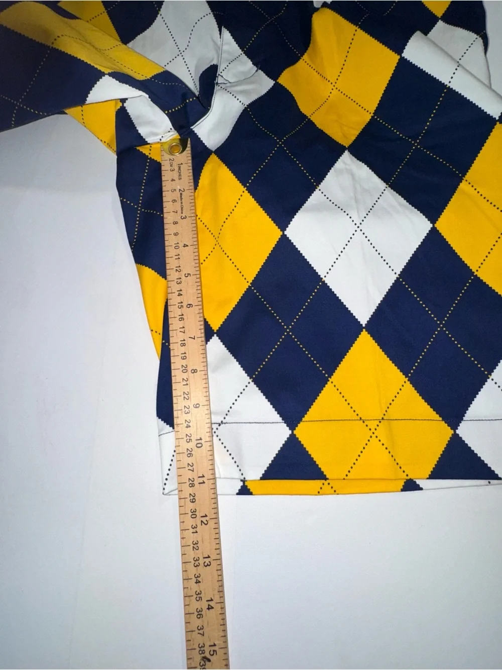 Loudmouth Golf Argyle Shorts Men’s Size 36 Blue Yellow White